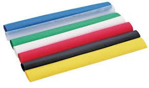FP301-1/8, 48" STICKS W/HDR LABEL, FLAME RESISTANT, HEAT SHRINK THIN-WALL TUBING, BLUE, 3M, 25/CA